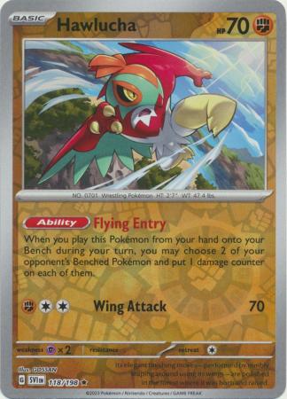 Pokemon - Hawlucha - 118/198 - Holo Rare Reverse Holo - Scarlet & Violet (Base Set) Series - Top CollectiblesCollectible CardsPokémon