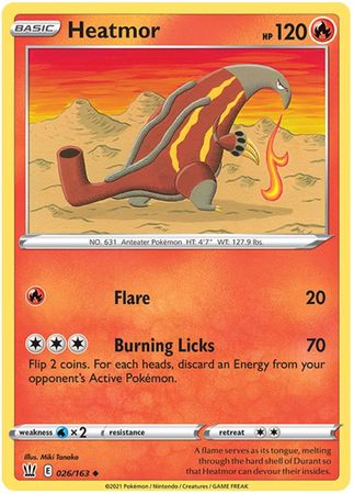 Pokemon - Heatmor - 026/163 - Uncommon - Sword &amp; Shield: Battle Styles Singles - Top CollectiblesCollectible CardsPokémon
