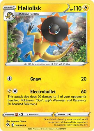 Pokemon - Heliolisk - 099/264 - Uncommon - Sword &amp; Shield: Fusion Strike Series - Top CollectiblesCollectible CardsPokémon