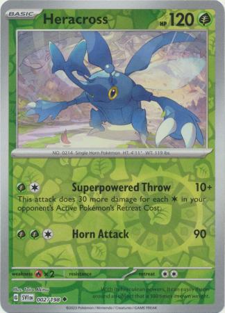 Pokemon - Heracross - 002/198 - Uncommon Reverse Holo - Scarlet & Violet (Base Set) Series - Top CollectiblesCollectible CardsPokémon