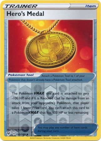 Pokemon - Hero's Medal - 152/185 - Uncommon Reverse Holo - Sword & Shield: Vivid Voltage Series - Top CollectiblesCollectible CardsPokémon