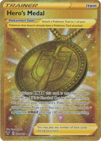 Pokemon - Hero's Medal - 201/185 - Secret Rare - Sword & Shield: Vivid Voltage Series - Top CollectiblesCollectible CardsPokémon