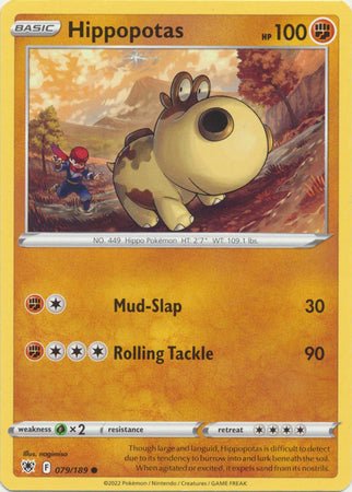 Pokemon - Hippopotas - 079/189 - Common - Sword &amp; Shield: Astral Radiance Series - Top CollectiblesCollectible CardsPokémon