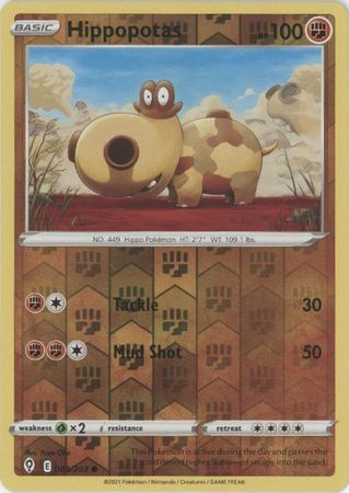 Pokemon - Hippopotas - 084/203 - Common Reverse Holo - Sword &amp; Shield: Evolving Skies Series - Top CollectiblesCollectible CardsPokémon