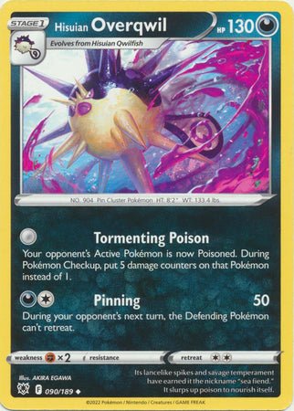 Pokemon - Hisuian Overqwil - 090/189 - Uncommon - Sword &amp; Shield: Astral Radiance Series - Top CollectiblesCollectible CardsPokémon