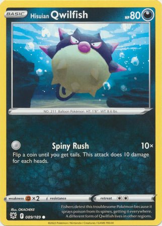 Pokemon - Hisuian Qwilfish - 089/189 - Common - Sword &amp; Shield: Astral Radiance Series - Top CollectiblesCollectible CardsPokémon
