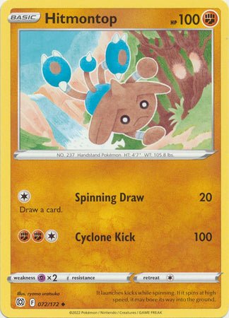 Pokemon - Hitmontop - 072/172 - Uncommon - Sword &amp; Shield: Brilliant Stars Series - Top CollectiblesCollectible CardsPokémon