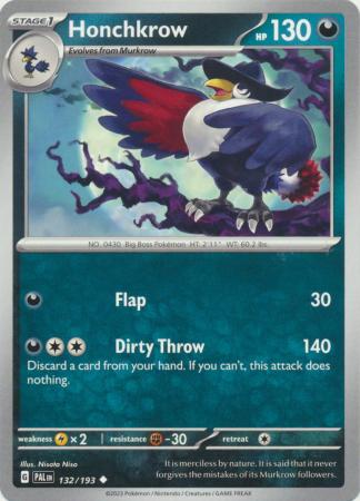 Pokemon - Honchkrow - 132/193 - Uncommon - Scarlet &amp; Violet: Paldea Evolved Series - Top CollectiblesCollectible CardsPokémon