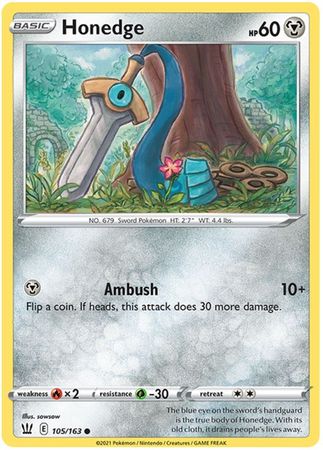 Pokemon - Honedge - 105/163 - Common - Sword & Shield: Battle Styles Singles - Top CollectiblesCollectible CardsPokémon