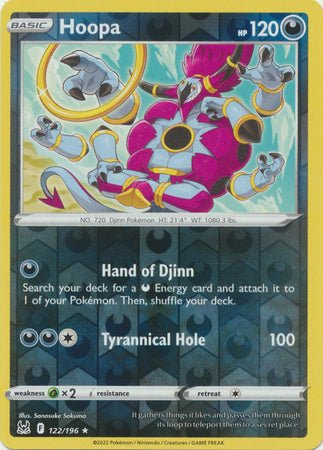 Pokemon - Hoopa - 122/196 - Rare Reverse Holo - Sword &amp; Shield: Lost Origin Series - Top CollectiblesCollectible CardsPokémon