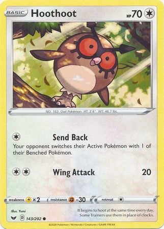 Pokemon - Hoothoot - 143/202 - Common - Sword &amp; Shield: Base Set Series - Top CollectiblesCollectible CardsPokémon