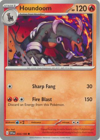 Pokemon - Houndoom - 034/198 - Common - Scarlet &amp; Violet (Base Set) Serie - Top CollectiblesCollectible CardsPokémon