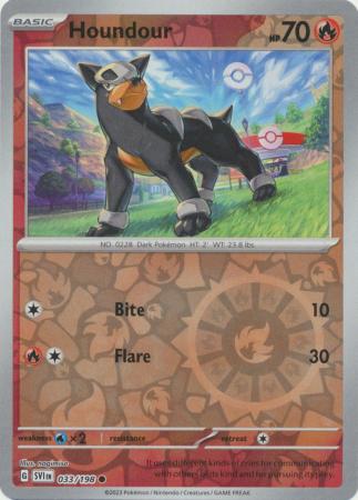 Pokemon - Houndour - 033/198 - Common Reverse Holo - Scarlet &amp; Violet (Base Set) Serie - Top CollectiblesCollectible CardsPokémon