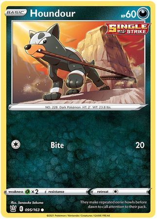 Pokemon - Houndour - 095/163 - Common - Sword &amp; Shield: Battle Styles Singles - Top CollectiblesCollectible CardsPokémon