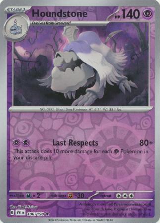Pokemon - Houndstone - 106/198 - Holo Rare Reverse Holo - Scarlet &amp; Violet (Base Set) Series - Top CollectiblesCollectible CardsPokémon