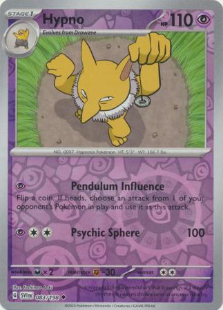 Pokemon - Hypno - 083/198 - Uncommon Reverse Holo - Scarlet & Violet (Base Set) Series - Top CollectiblesCollectible CardsPokémon