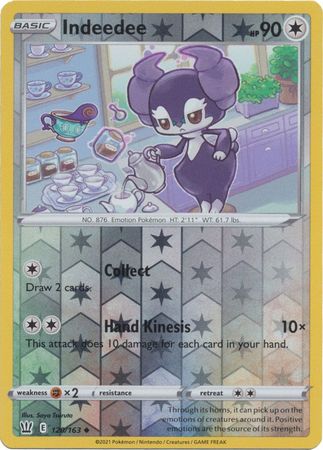 Pokemon - Indeedee - 120/163 - Uncommon Reverse Holo - Sword & Shield: Battle Styles Singles - Top CollectiblesCollectible CardsPokémon