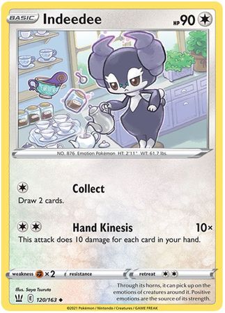 Pokemon - Indeedee - 120/163 - Uncommon - Sword &amp; Shield: Battle Styles Singles - Top CollectiblesCollectible CardsPokémon