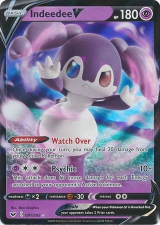 Pokemon - Indeedee V - 091/202 - Ultra Rare - Sword &amp; Shield: Base Set Series - Top CollectiblesCollectible CardsPokémon