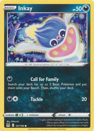 Pokemon - Inkay - 121/196 - Common - Sword &amp; Shield: Lost Origin Series - Top CollectiblesCollectible CardsPokémon
