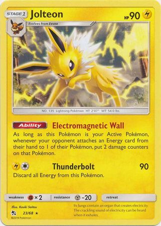 Pokemon - Jolteon - 23/68 - Rare - Hidden Fates Series - Top CollectiblesCollectible CardsPokémon