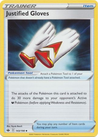 Pokemon - Justified Gloves - 143/198 - Uncommon - Sword &amp; Shield: Chilling Reign Series - Top CollectiblesCollectible CardsPokémon