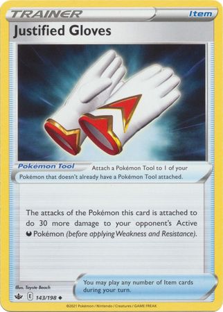 Pokemon - Justified Gloves - 143/198 - Uncommon - Sword & Shield: Chilling Reign Series - Top CollectiblesCollectible CardsPokémon