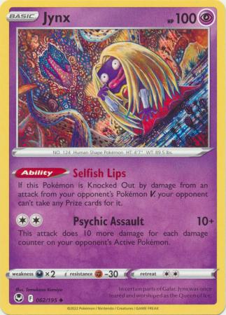 Pokemon - Jynx - 062/195 - Uncommon - Sword &amp; Shield: Silver Tempest Series - Top CollectiblesCollectible CardsPokémon