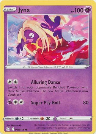 Pokemon - Jynx - 068/196 - Common - Sword &amp; Shield: Lost Origin Series - Top CollectiblesCollectible CardsPokémon