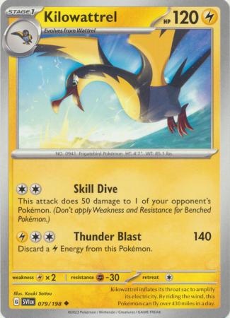 Pokemon - Kilowattrel - 079/198 - Uncommon - Scarlet & Violet (Base Set) Series - Top CollectiblesCollectible CardsPokémon