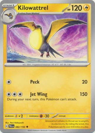 Pokemon - Kilowattrel - 082/193 - Uncommon - Scarlet &amp; Violet: Paldea Evolved Series - Top CollectiblesCollectible CardsPokémon