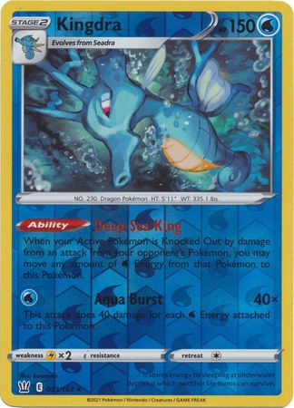 Pokemon - Kingdra - 033/163 - Holo Rare Reverse Holo - Sword &amp; Shield: Battle Styles Singles - Top CollectiblesCollectible CardsPokémon