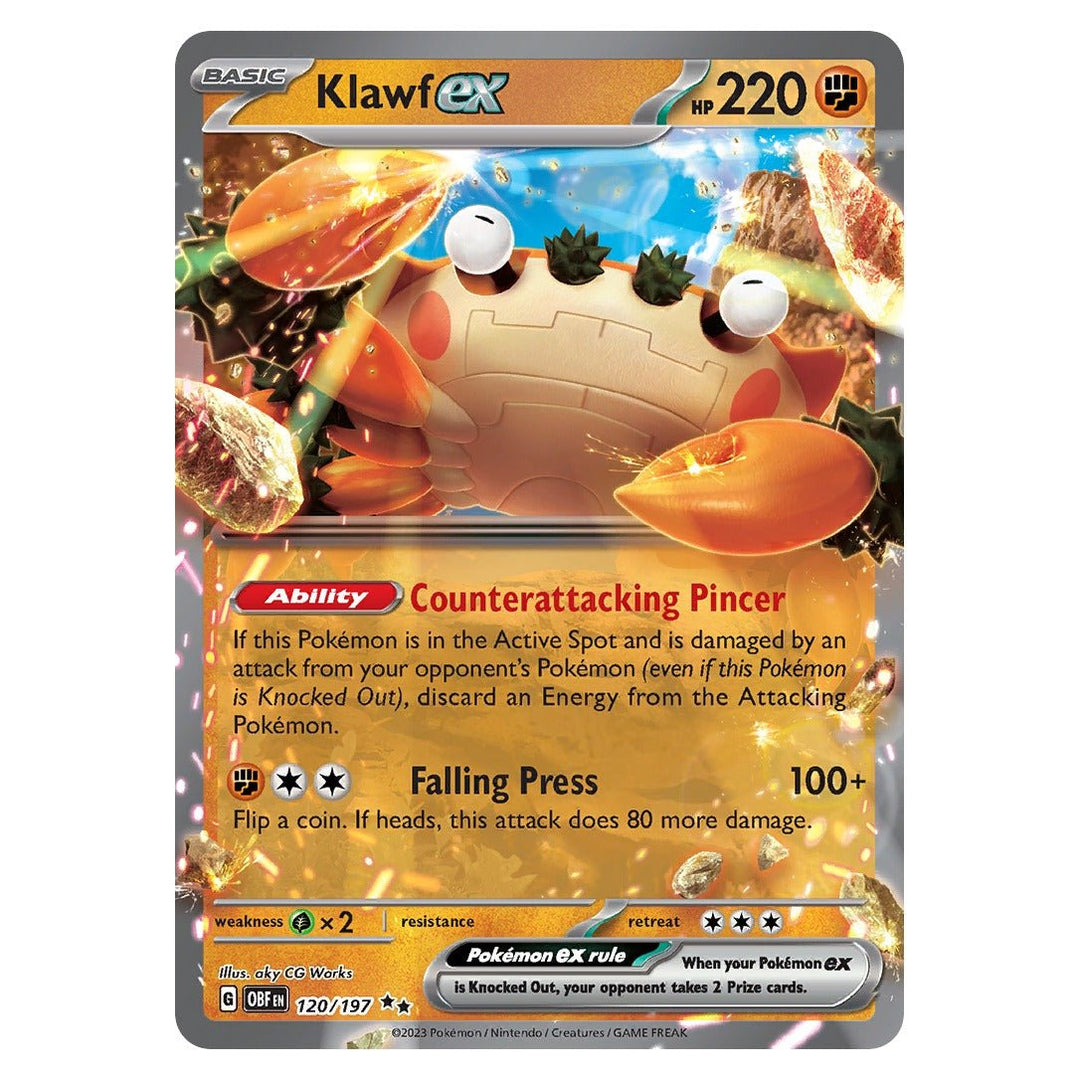Pokemon - Klawf ex - 120 - Double Rare - Obsidian Flames - Top CollectiblesPokémon SinglePokémon