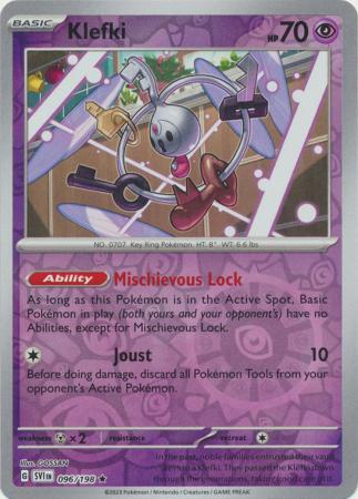 Pokemon - Klefki - 096/198 - Holo Rare Reverse Holo - Scarlet & Violet (Base Set) Series - Top CollectiblesCollectible CardsPokémon