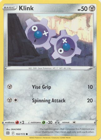 Pokemon - Klink - 102/172 - Common - Sword &amp; Shield: Brilliant Stars Series - Top CollectiblesCollectible CardsPokémon