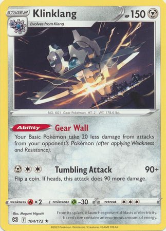 Pokemon - Klinklang - 104/172 - Rare - Sword &amp; Shield: Brilliant Stars Series - Top CollectiblesCollectible CardsPokémon