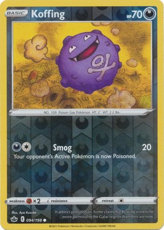 Pokemon - Koffing - 094/198 - Common Reverse Holo - Sword &amp; Shield: Chilling Reign Series - Top CollectiblesCollectible CardsPokémon