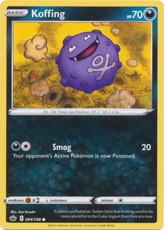 Pokemon - Koffing - 094/198 - Common - Sword &amp; Shield: Chilling Reign Series - Top CollectiblesCollectible CardsPokémon