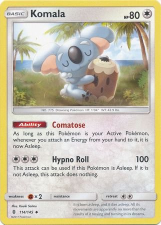 Pokemon - Komala - 114/145 - Uncommon - Sun & Moon: Guardians Rising Series - Top CollectiblesCollectible CardsPokémon