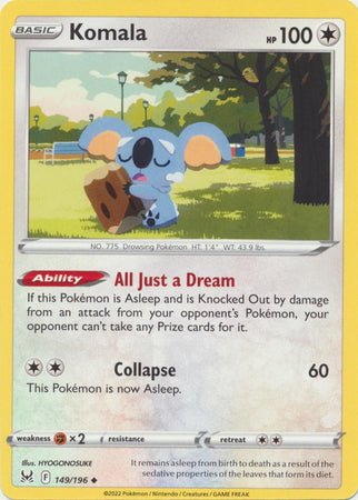Pokemon - Komala - 149/196 - Uncommon - Sword &amp; Shield: Lost Origin Series - Top CollectiblesCollectible CardsPokémon