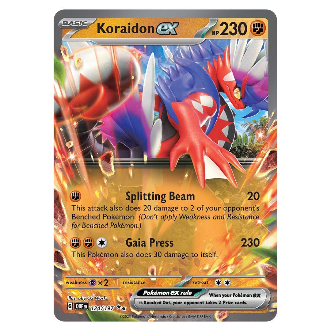 Pokemon - Koraidon ex - 124 - Double Rare - Obsidian Flames - Top CollectiblesPokémon SinglePokémon