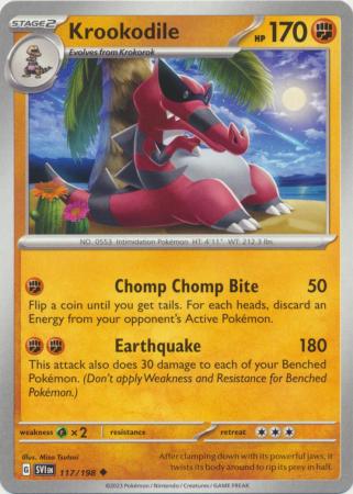 Pokemon - Krookodile - 117/198 - Uncommon - Scarlet &amp; Violet (Base Set) Series - Top CollectiblesCollectible CardsPokémon