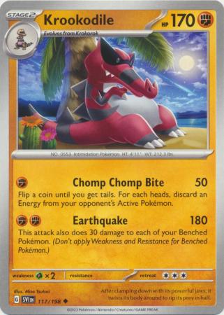 Pokemon - Krookodile - 117/198 - Uncommon - Scarlet & Violet (Base Set) Series - Top CollectiblesCollectible CardsPokémon