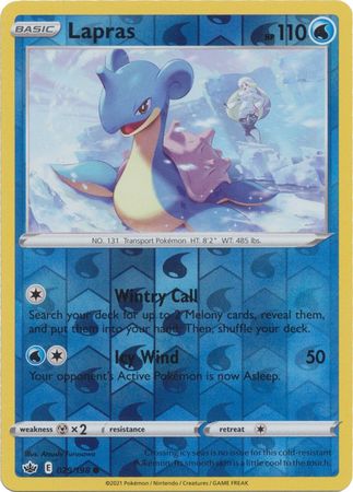 Pokemon - Lapras - 029/198 - Common Reverse Holo - Sword & Shield: Chilling Reign Series - Top CollectiblesCollectible CardsPokémon