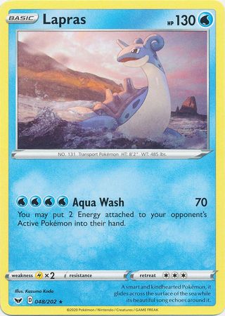 Pokemon - Lapras - 048/202 - Rare - Sword &amp; Shield: Base Set Series - Top CollectiblesCollectible CardsPokémon