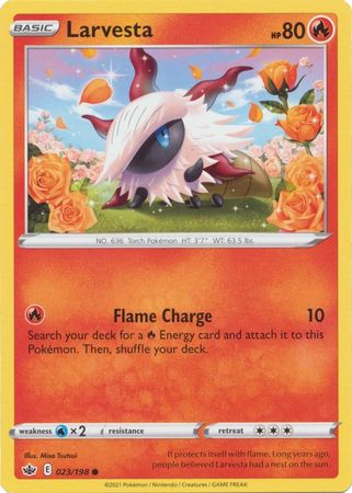 Pokemon - Larvesta - 023/198 - Common - Sword &amp; Shield: Chilling Reign Series - Top CollectiblesCollectible CardsPokémon