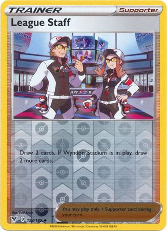 Pokemon - League Staff - 153/185 - Uncommon Reverse Holo - Sword & Shield: Vivid Voltage Series - Top CollectiblesCollectible CardsPokémon