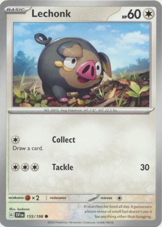 Pokemon - Lechonk - 155/198 - Common - Scarlet &amp; Violet (Base Set) Series - Top CollectiblesCollectible CardsPokémon