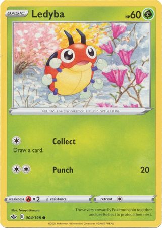 Pokemon - Ledyba - 004/198 - Common - Sword &amp; Shield: Chilling Reign Series - Top CollectiblesCollectible CardsPokémon