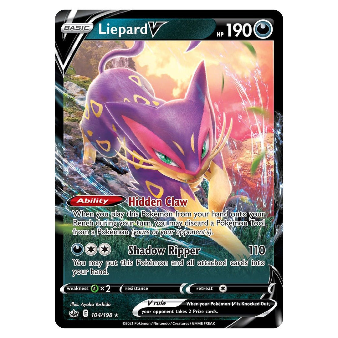 Pokemon - Liepard V - 104 - Rare Holo V - Chilling Reign - Top CollectiblesPokémon SinglePokémon